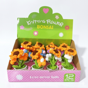 Knit Bonsai Flower Mini Sunflowers 12ct