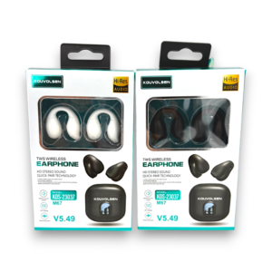 Side-Ear Wireless Earphone with LED Case 10ct Refill