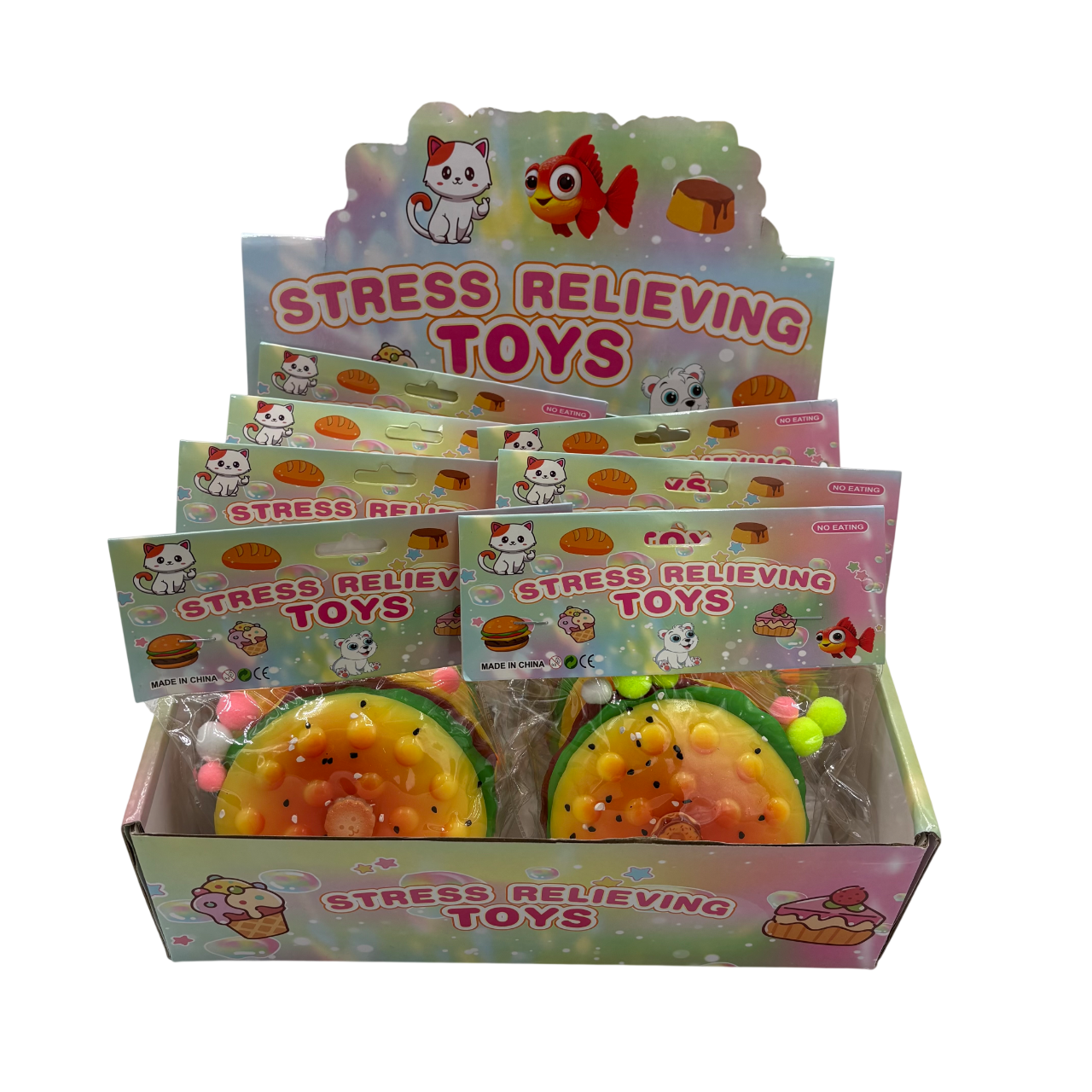 Stress Relieving Squishy Burgers 8ct