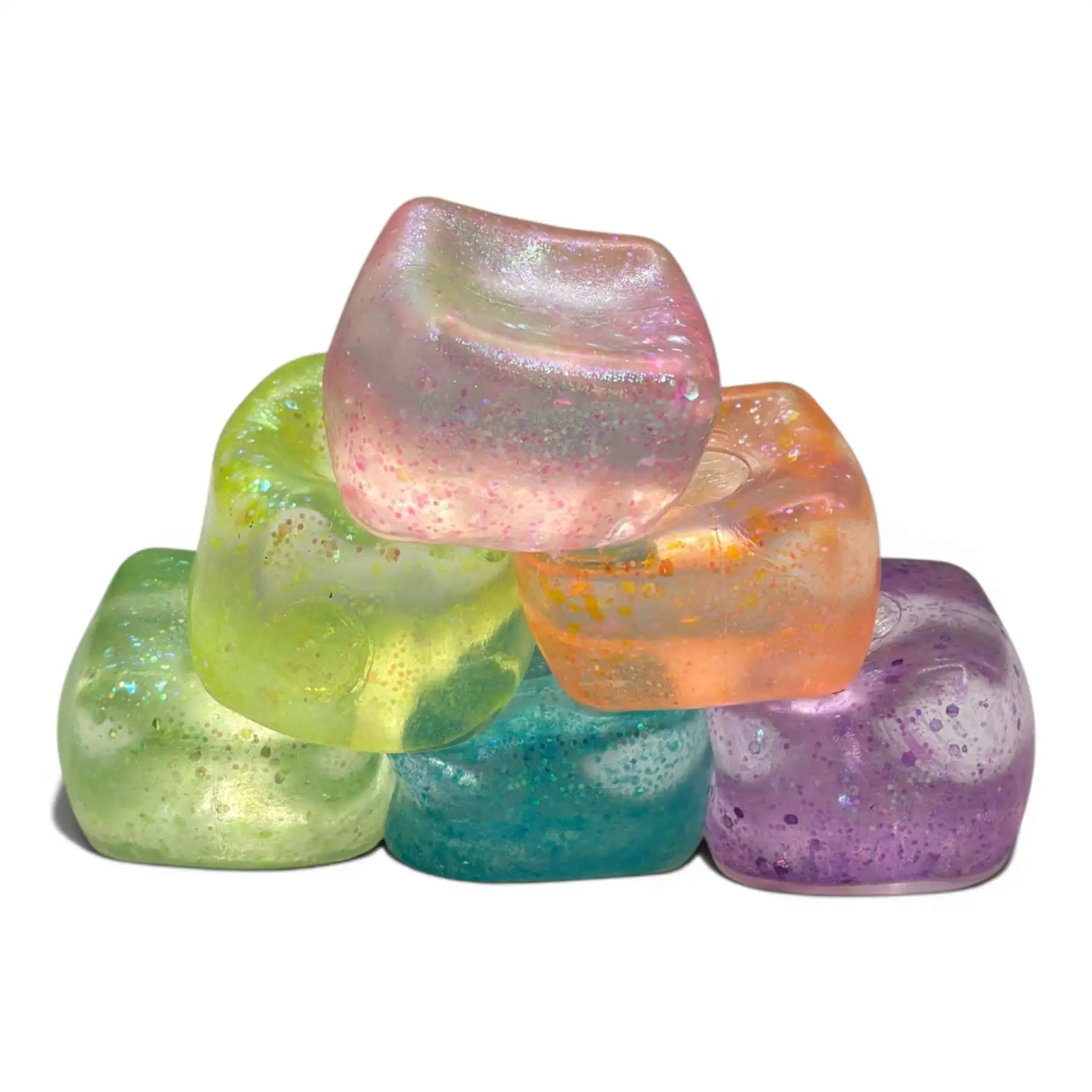 Assorted Glitter Ice Cube Squeezy – Glitter Squishy Sensory Toy 12ct PDQ Display - Image 10