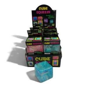 Glitter Ice Cube Squeezy – Glitter Squishy Sensory Toy 12ct PDQ Display