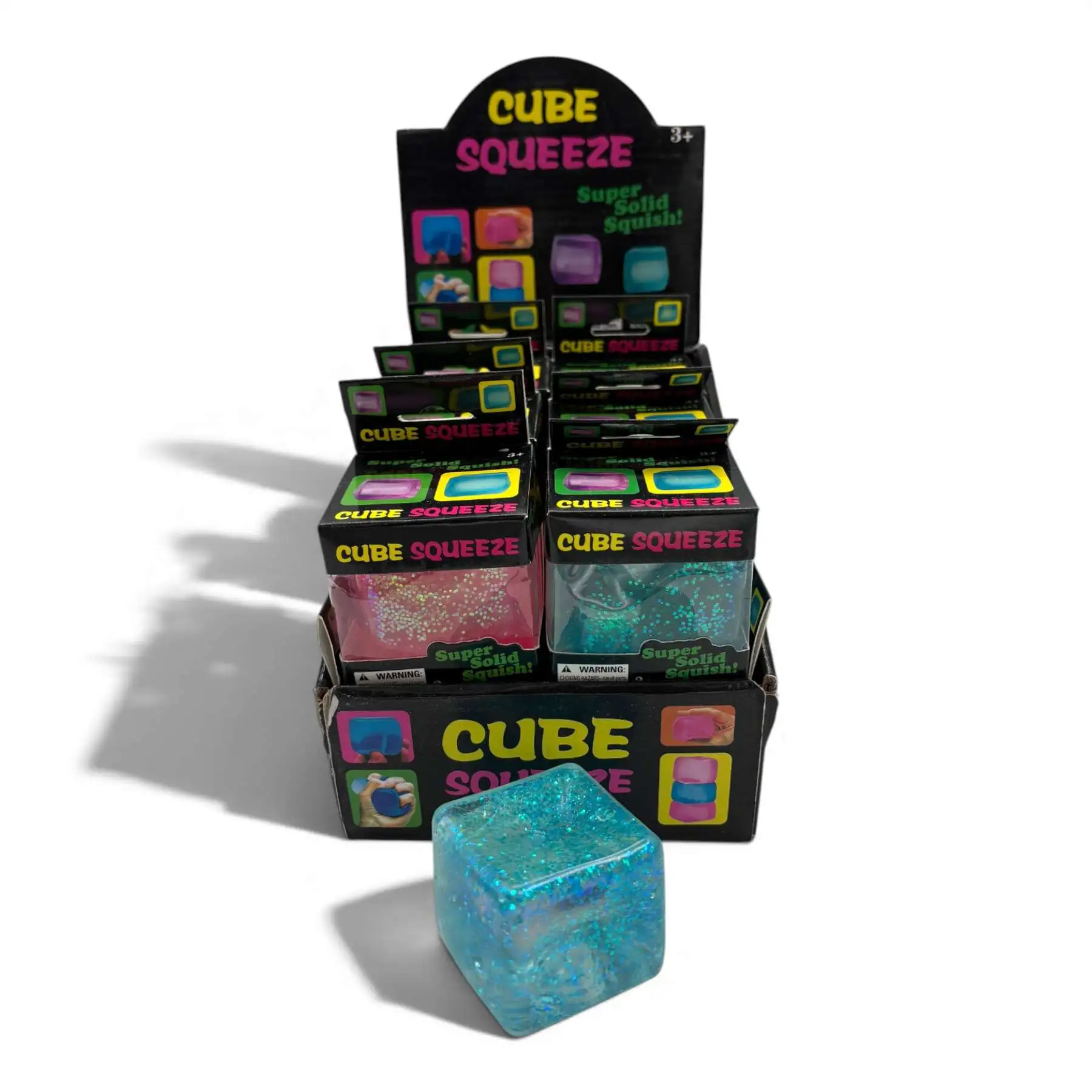 Glitter Ice Cube Squeezy – Glitter Squishy Sensory Toy 12ct PDQ Display